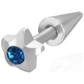 Piercing Piercing s hvězkou a modrým zirkonem