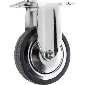 Pojezdové kolečko TOOLCRAFT TO-5137932 Pevné kolečko s konstrukční deskou 100 mm, gumové nosnost (max.): 80 kg