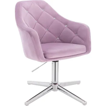 Otočné křeslo Hamar Diamonds velur na stříbrném kříži - fialový vřes