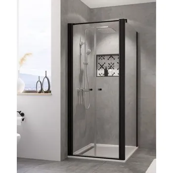 ROSS T2 Kombi black 80x90x190 cm - obdélníková sprchová zástěna Lze instalovat na vaničku nebo přímo na podlahu