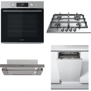 Set domácích spotřebičů WHIRLPOOL OMK58CU1SX + WHIRLPOOL TKRL 661 IX EU + WHIRLPOOL AKR 5390/1 IX + WHIRLPOOL WSIC 3M27 C