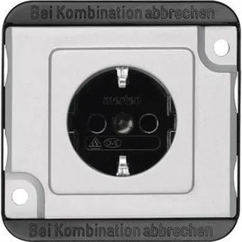 Elektrická zásuvka Merten vestavný zásuvka s ochranným kontaktem stříbrná MEG2300-7060 1 ks