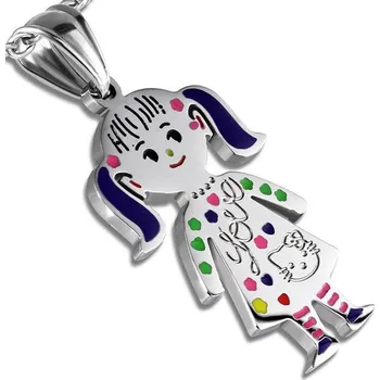 Přívěsek Ocelový přívěsek holčička s nápisem LOVE