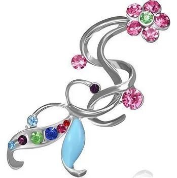 Brož Brož květina - barevné zirkony