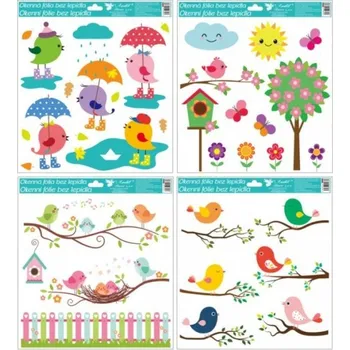 Okenní dekorace Okenní fólie - Ptáčci - 33 x 30 cm - 988