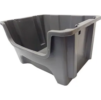 Skříňka na nářadí Stohovací bedna plastová KPA500, 490x400x300mm, šedá