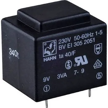 vypínač Trafo DPS 2,6VA 1x9V(0,29A) 32,5x27,5x26,8 HAHN