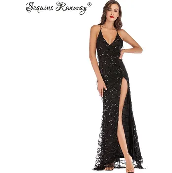 Dámské šaty Dámské plesové šaty levně Sequins SF722 Barva: Černá, Velikost: S