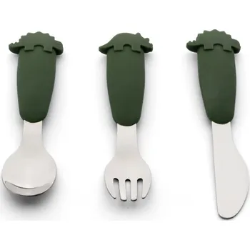 dětská jídelní sada CITRON dětský příbor 3ks nerez, silikon Dino