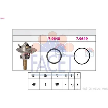 Těsnění motoru Termostat, chladivo FACET 7.8609