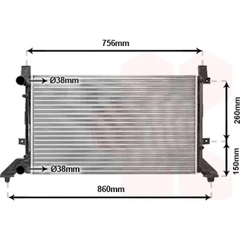 Chladič motoru Chladič, chlazení motoru VAN WEZEL 58002155