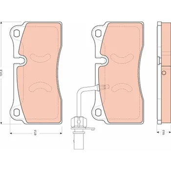 Brzdová destička Sada brzdových destiček, kotoučová brzda TRW GDB1731