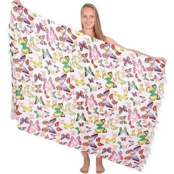 Šátek Sarong / pareo / plážový šátek s motýlky Mariposa Théa, Sittar.cz