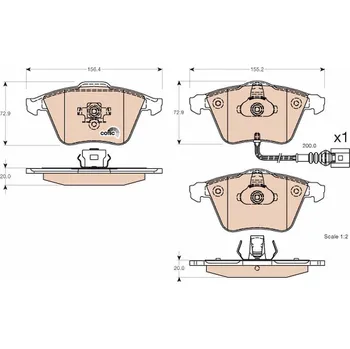 Brzdová destička Sada brzdových destiček, kotoučová brzda TRW GDB1616