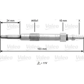 Zapalovací a žhavicí svíčka Žhavicí svíčka VALEO 345114