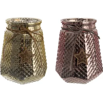 Svícen Svícen sklo hvězda 14x14x18 cm 3ASS