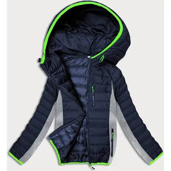 Tmavě modro-šedá prošívaná dámská sportovní bunda (8M915-215) odstíny modré L (40)