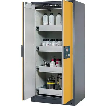 Bezpečnostní skříň na chemikálie 90 min., 4 zásuvky, š. 900 mm, TSA/AGT, dveře žluté
