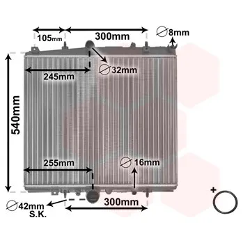 Chladič motoru Chladič, chlazení motoru VAN WEZEL 40002237