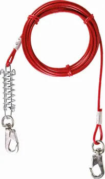 Vodítko pro psa Trixie Upevňovací lano s pružinou 5 m/50 kg červené