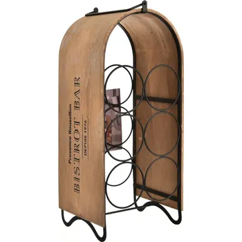 Stojan na víno Stojan na víno dřevo/kov hnědý/černý 21x18x49 cm