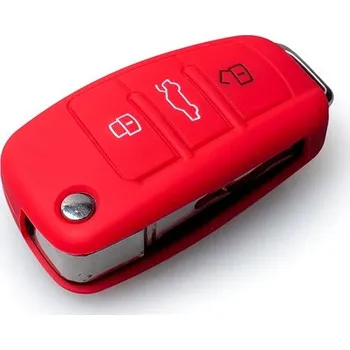 Ochranné silikonové pouzdro na klíč pro Audi s vystřelovacím klíčem, barva červená