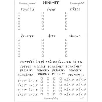 samolepka Samolepky MINIMEE - Týden