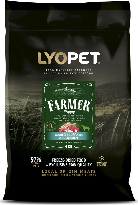 LYOPET Farmer Puppy Jehněčí s tuňákem a kolostrem 12 kg (pro všechna plemena)