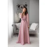 Dlouhé plesové šaty s mašlí, kvalitní evropská značka - Fialové S Barva: Fialová, Velikost: S