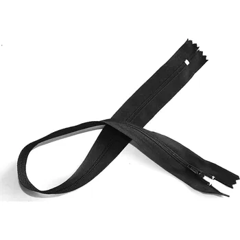 Zip Spirálový zip nedělitelný, 40 cm, černá, č. 332, 1 ks