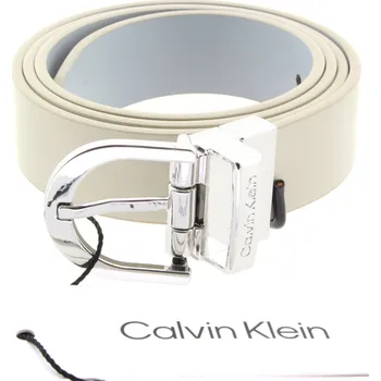 Opasek CALVIN KLEIN Dámský kožený oboustranný pásek beige-blue K60K609981-0GY-622 Velikost 85
