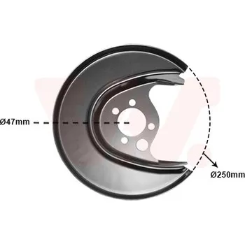 Brzdový kotouč Ochranný plech proti rozstřikování, brzdový kotouč VAN WEZEL 5824374