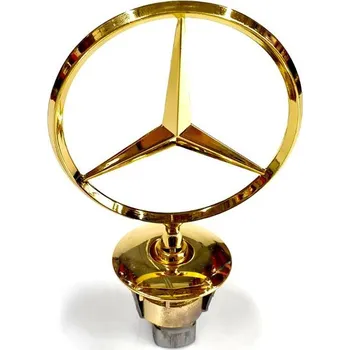Znak automobilu Mercedes emblém na přední kapotu - zlatá hvězda