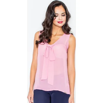 Dámská halenka Růžový top s mašlí M303 Velikost: S