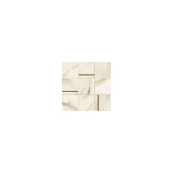 Dlažba dlažba Anima futura golden white composizione N brass dekor 30x30 cm lesklá