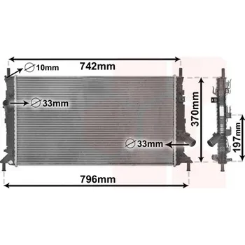 Chladič motoru Chladič, chlazení motoru VAN WEZEL 18002369