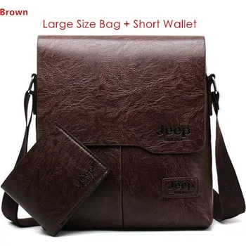 Outdoorové zavazadlo Pánský kožený set 2v1 brašna a pouzdro Barva: Hnědá 1505-2-W002