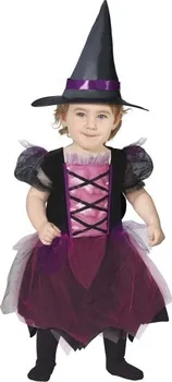 Karnevalový kostým Fiestas Guirca Dětský kostým Čarodějnice s kloboukem růžový/fialový/černý 12-18 měsíců