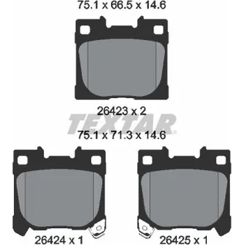 Brzdová destička Sada brzdových destiček, kotoučová brzda TEXTAR 2642301