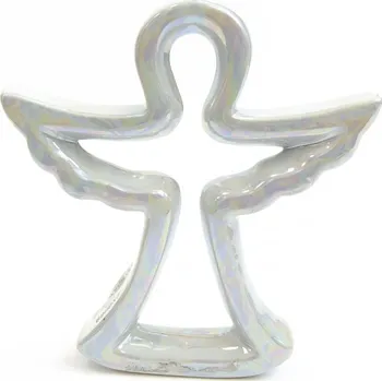 Velikonoční dekorace Anděl ker. zelený perleť 15x3x16 cm