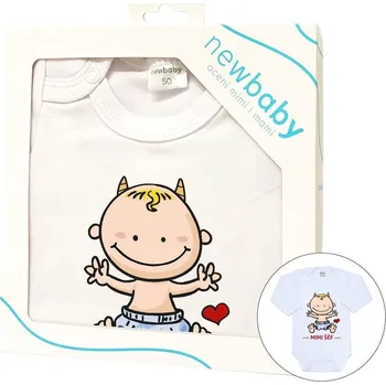 Kojenecký body Body s potiskem New Baby MIMI ŠÉF - darčekové balenie, vel. 50