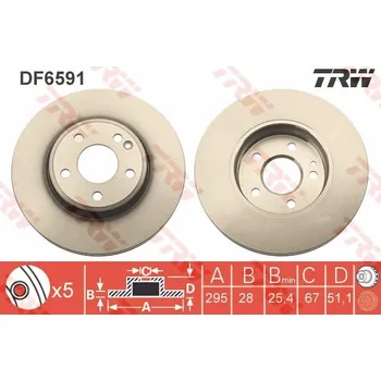 Brzdový kotouč Brzdový kotouč TRW DF6591
