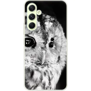 Pouzdro na mobilní telefon Silikonové pouzdro iSaprio - Samsung Galaxy A54 5G - BW Owl (Odolný silikonový kryt, obal, pouzdro iSaprio - Samsung Galaxy A54 5G - BW Owl - skvělá ochrana a pružnost, stylový UV potisk, lehkost, tiskne se v České republice)