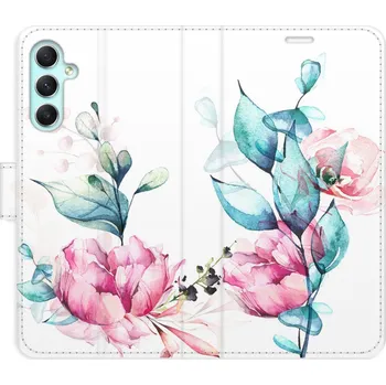 Pouzdro na mobilní telefon Flip pouzdro iSaprio - Samsung Galaxy A34 5G - Beautiful Flower - kapsičky na karty (Knížkový flip kryt, obal, pouzdro iSaprio na mobil Samsung Galaxy A34 5G - Beautiful Flower - 360° ochrana telefonu, přihrádka na karty a hotovost, funkce stojánku, pevná