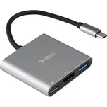 YENKEE YTC 031 USB C na HDMI, USB C,A, HUB, do 3 výstupů, HDMI, USB-C, USB-A, 20cm
