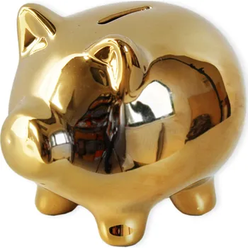 Pokladnička Prase pokladnička 11,5cm zlatá