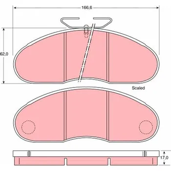 Brzdová destička Sada brzdových destiček, kotoučová brzda TRW GDB948