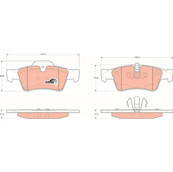 Brzdová destička Sada brzdových destiček, kotoučová brzda TRW GDB1643