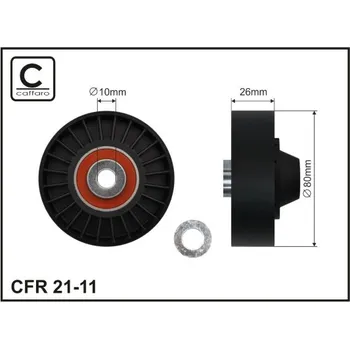 Vratná/vodicí kladka, klínový žebrový řemen Caffaro 21-11