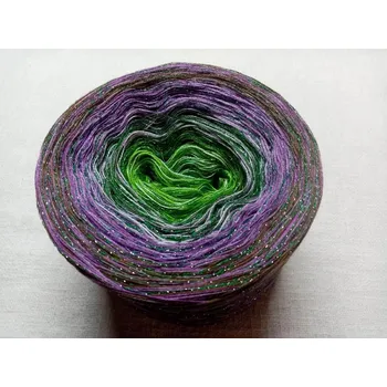 Příze Levandule 3-nitka 1000m s lurexem (Duhové klubko s lurexem Levandule)